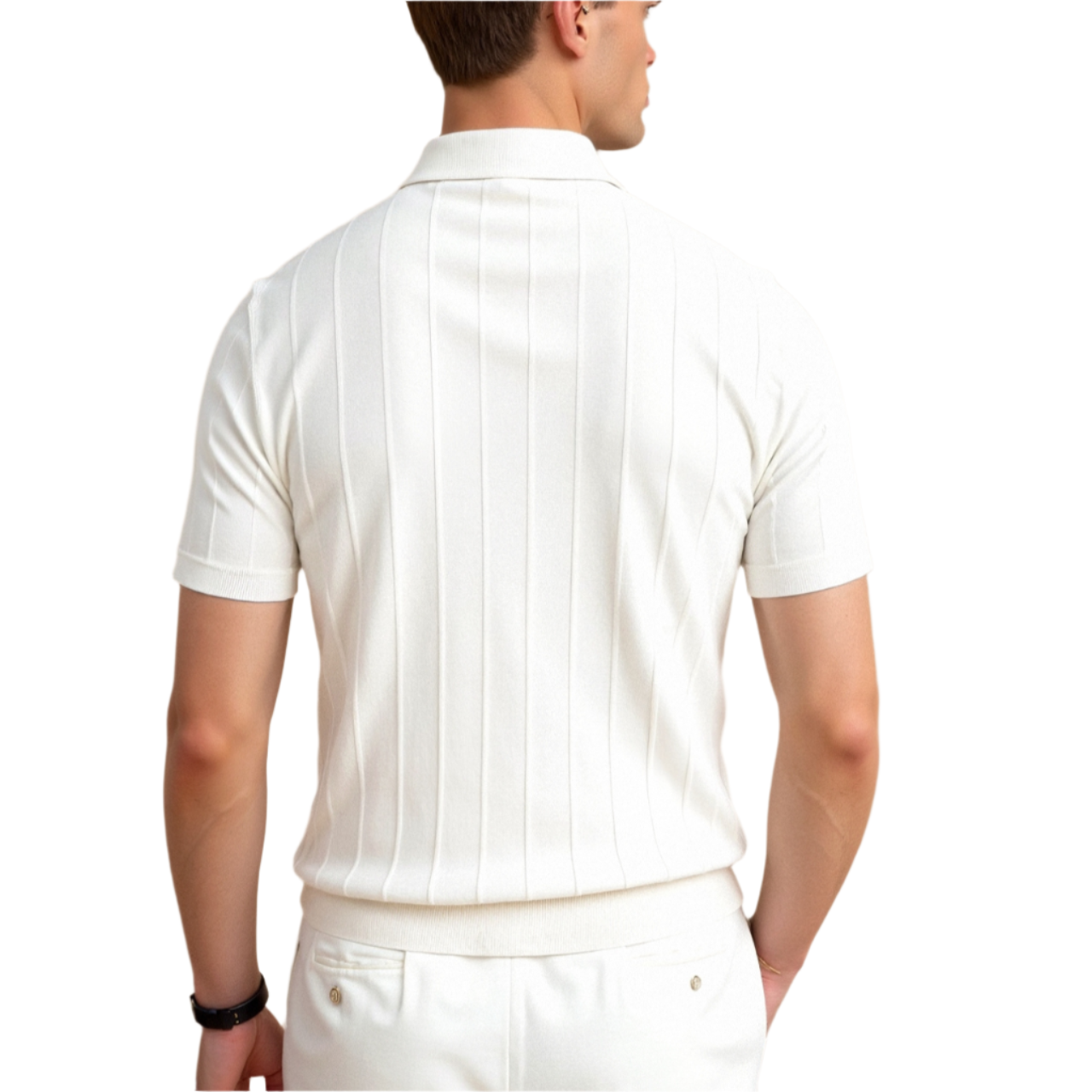 TheighT Vertical Striped Button Up Polo