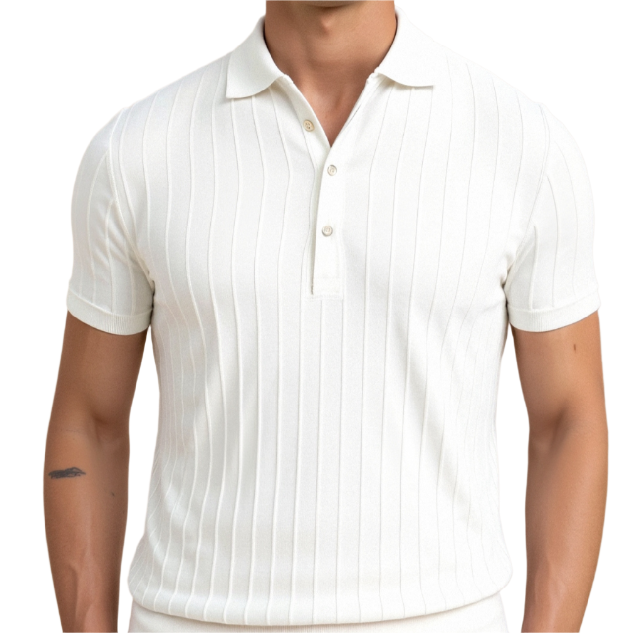 TheighT Vertical Striped Button Up Polo