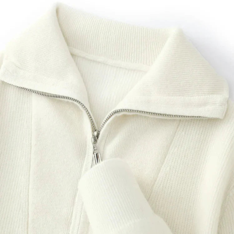 100% Cashmere Half Zip Sweater
