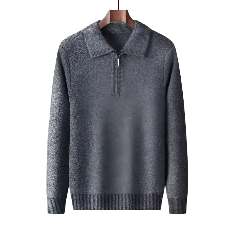 100% TheighT Cashmere Quater Zip Sweater