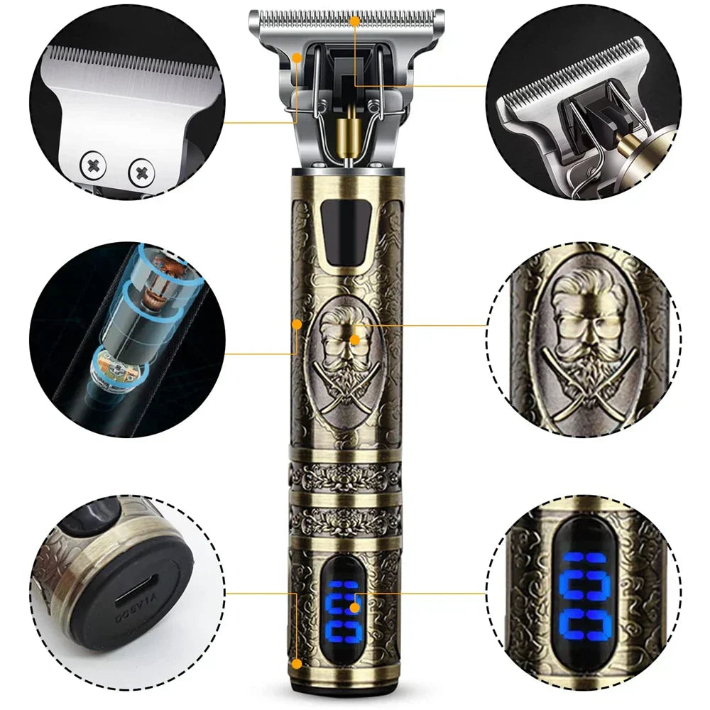 LCD Precision Hair Trimmer & Electric Shaver for Men – Multifunctional Grooming Tool