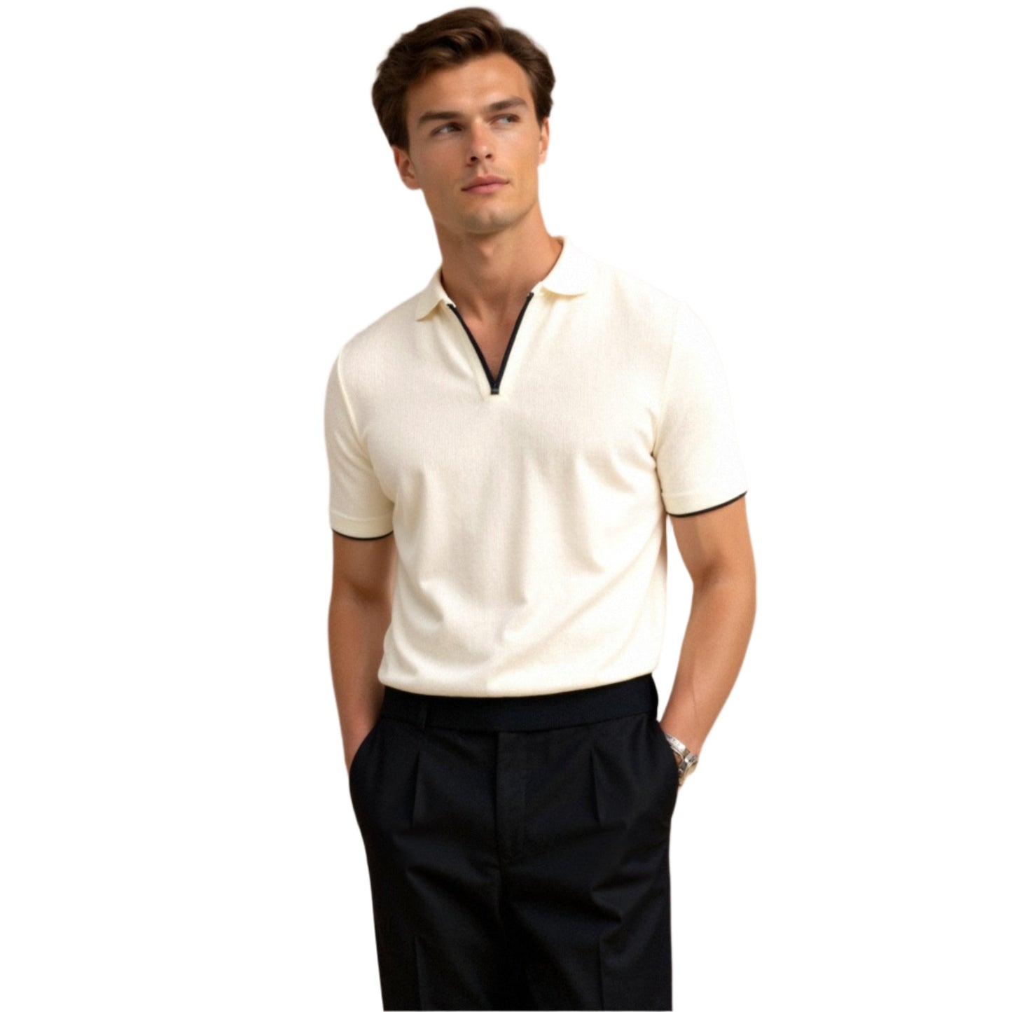 TheighT Contrast Slim Fitted Polo