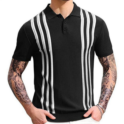 Kyoto - Theight Striped Casual Polo
