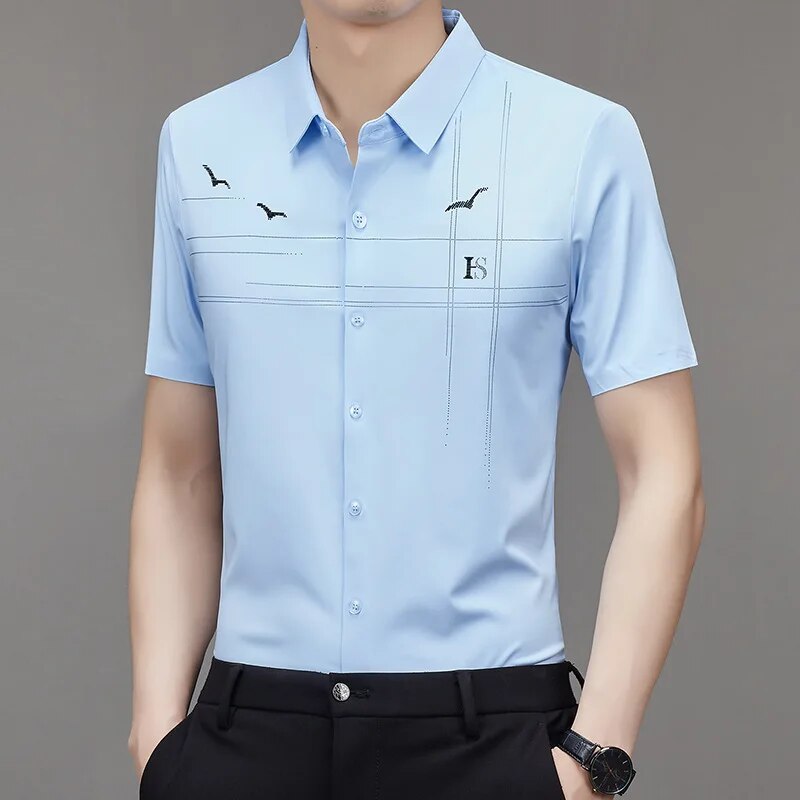 Men's Ice  Silk  Business Shirt