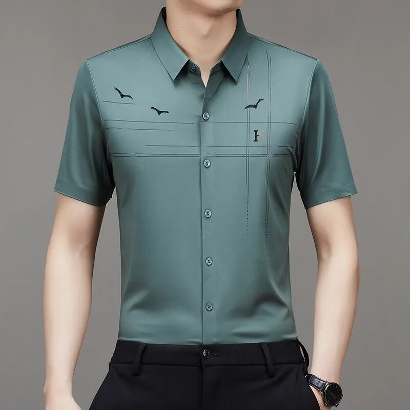 Men's Ice  Silk  Business Shirt