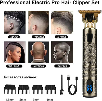 LCD Precision Hair Trimmer & Electric Shaver for Men – Multifunctional Grooming Tool