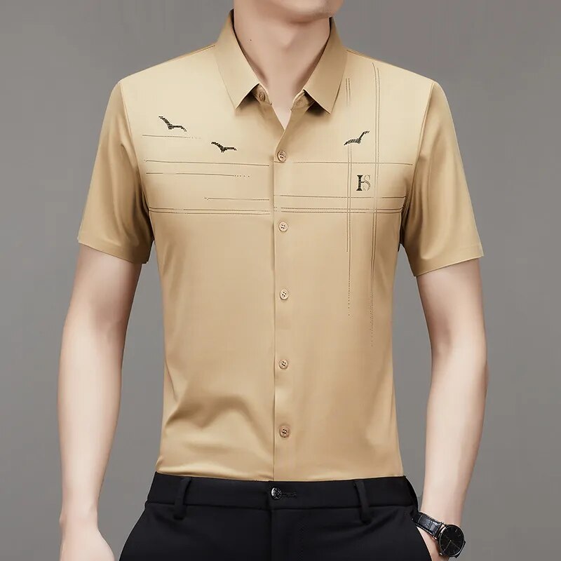 Men's Ice  Silk  Business Shirt
