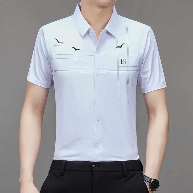 Men's Ice  Silk  Business Shirt