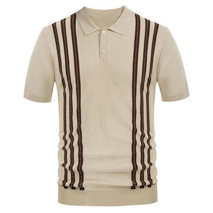 Kyoto - Theight Striped Casual Polo